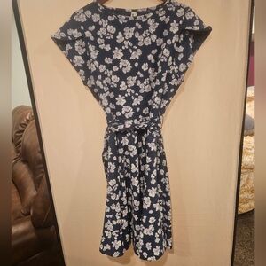 Pact Blue Floral XL knee length dress